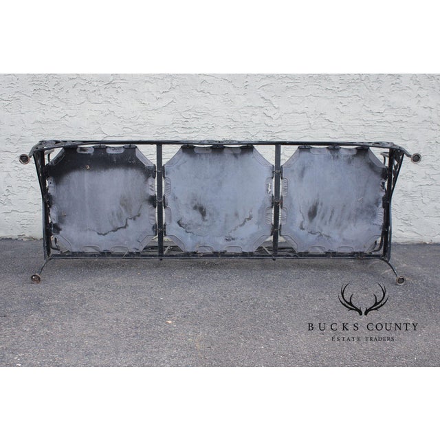 Meadowcraft Vintage Wrought Iron Outdoor Garden Sofa For Sale - Image 11 of 12
