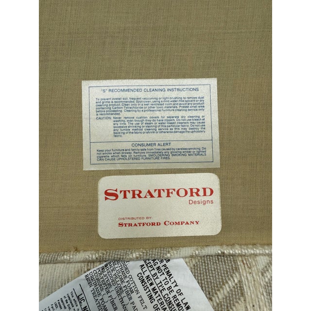 Cream Mid 20th Century Mid Century Milo Baughman Style Parsons Tuxedo Sofa For Sale - Image 8 of 10