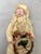 Rustic Christmas Antique German Cotton Batting Santa With Christmas Wreath For Sale - Image 3 of 11