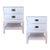 Pair of White Lacquer Two-Drawer Nightstands With Open Shelf For Sale