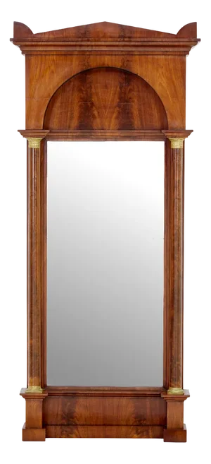 Antique Empire Revival Mahogany Pier Mirror, 1870