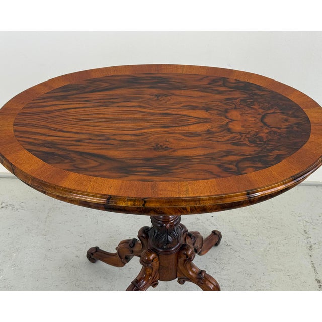 Antique Historicist Oval Walnut Table, 1880s For Sale - Image 4 of 7