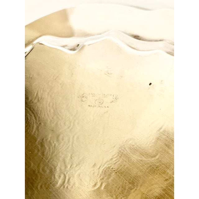 Vintage Footed Silver Salver Cocktail Tray Shell Detailing For Sale - Image 12 of 12