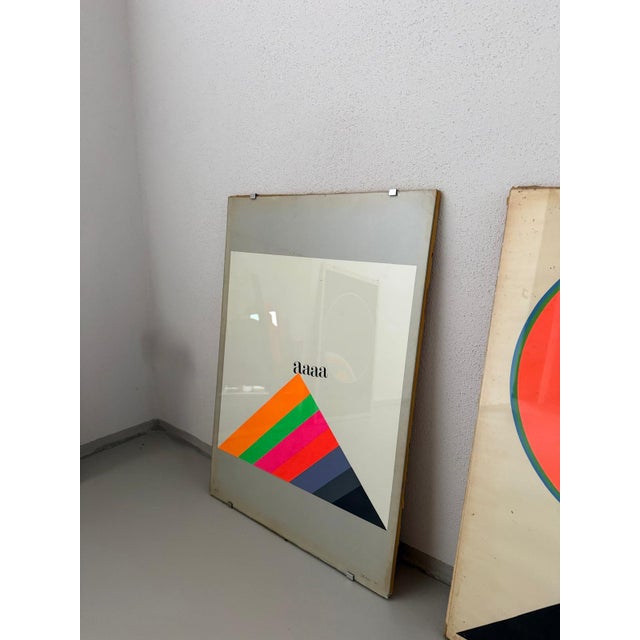 1970s Eugenio Carmi, Untitled, 1970s, Glass, Wood and Paper, Lithograph, Set of 4 For Sale - Image 5 of 9