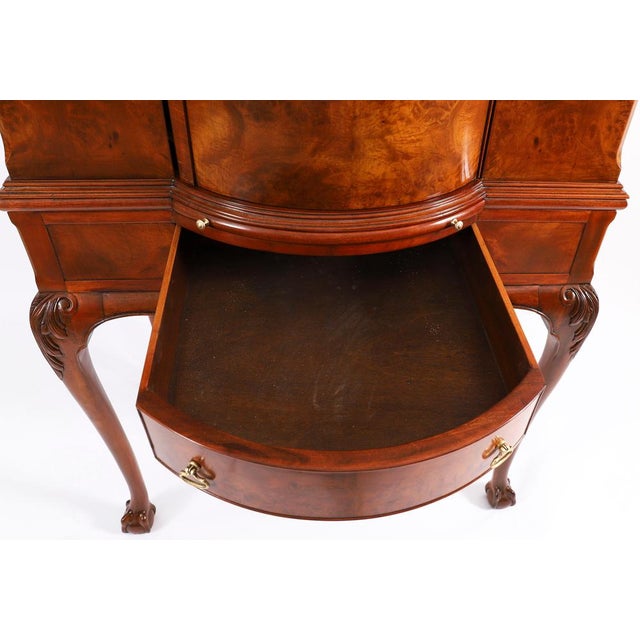 Antique Burr Walnut Revolving Dry Bar Cabinet, 1920s For Sale - Image 9 of 18