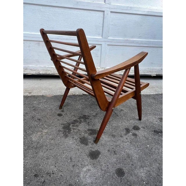 Mid Century Wooden Lounge Chair For Sale - Image 4 of 18