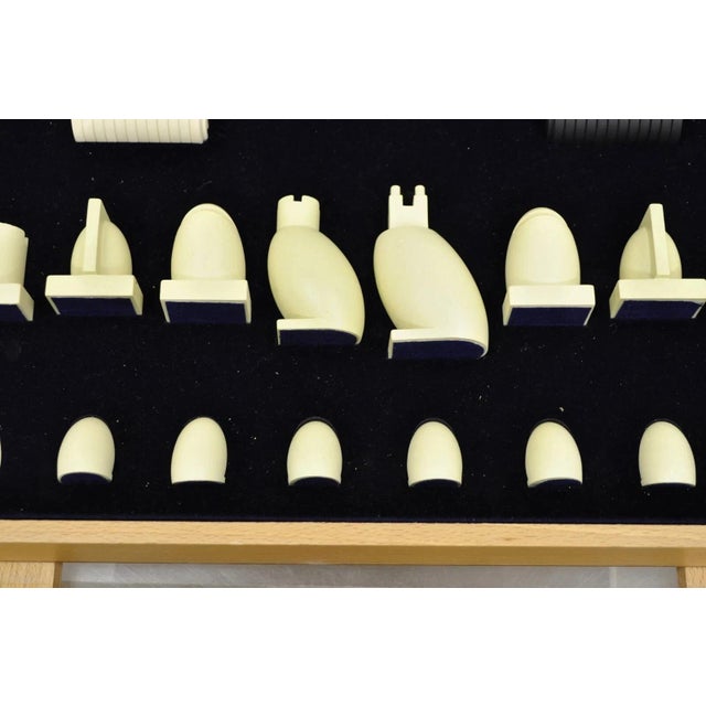 Late 20th Century 1990s Michael Graves Postmodern Chess & Checkers Set Maple Wood Modern Board For Sale - Image 5 of 12