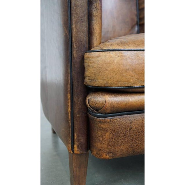 Vintage Sheep Leather Club Chair For Sale - Image 12 of 13