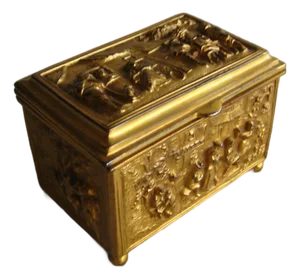 Late 19th Century Gilded Metal Jewelry Box
