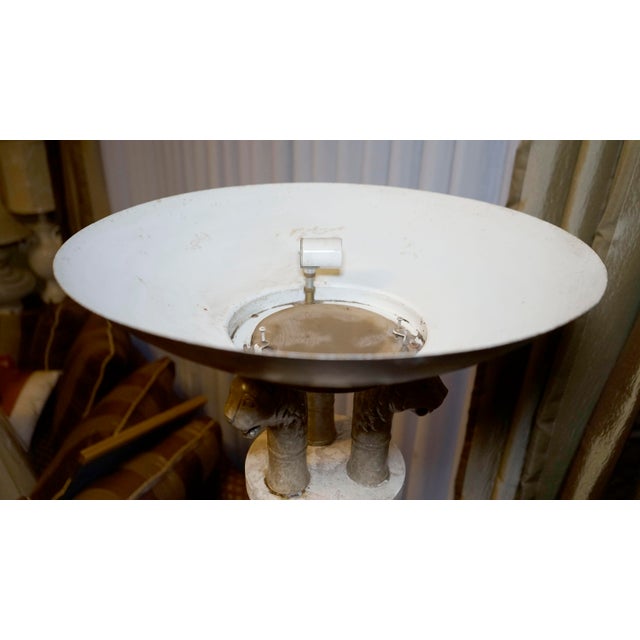 1960s Neoclassical Travertine Marble Torchiere Floor Lamp For Sale - Image 11 of 12