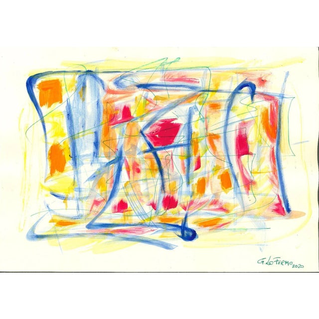 Colored Composition is an original artwork realized by Giorgio Lo Fermo (b. 1947) in 2020. Tempera and Watercolor on...