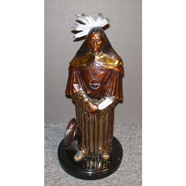 1990s 1990s Jd Challenger "White Men Medicine" Le Bronze Sculpture Signed For Sale - Image 5 of 6