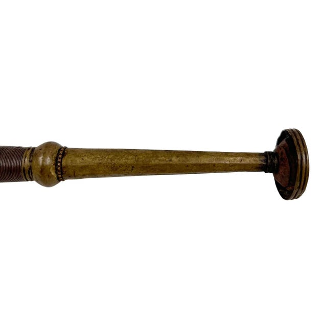 This is a beautiful antique Handcrafted Tibetan Buddhist trumpet with traditional Tibetan tassel. The trumpet is used for...