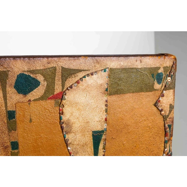 1980s Joe Downing Mixed Media Rawhide Painting For Sale - Image 10 of 12