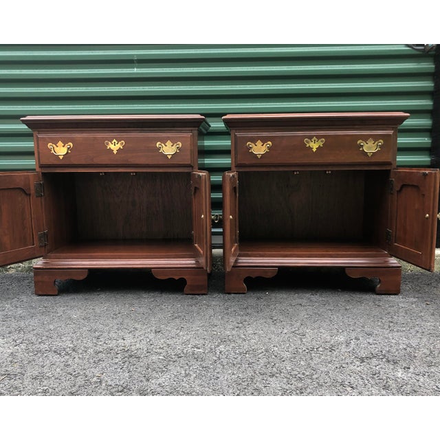 Jamestown Sterling Solid Cherry Nightstands- a Pair | Chairish