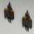 Marcello Fantoni, Brutalist Mid-Century Modern, Wrought Iron, Murano Glass, Italy c. 1960s This striking pair of brutalist...