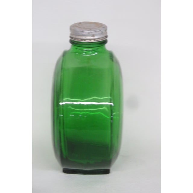 Emerald Green Art Deco Sunsweet Round Prune Juice Bottle Jar Glass 4555b For Sale - Image 4 of 12