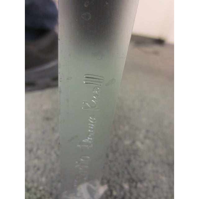 2010s Florence Knoll Rectangular Coffee Table With Satin Chrome Base and Glass Top For Sale - Image 5 of 6