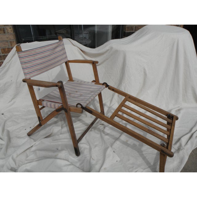 Vintage Canvas Steamer Chair & Footrest Chairish