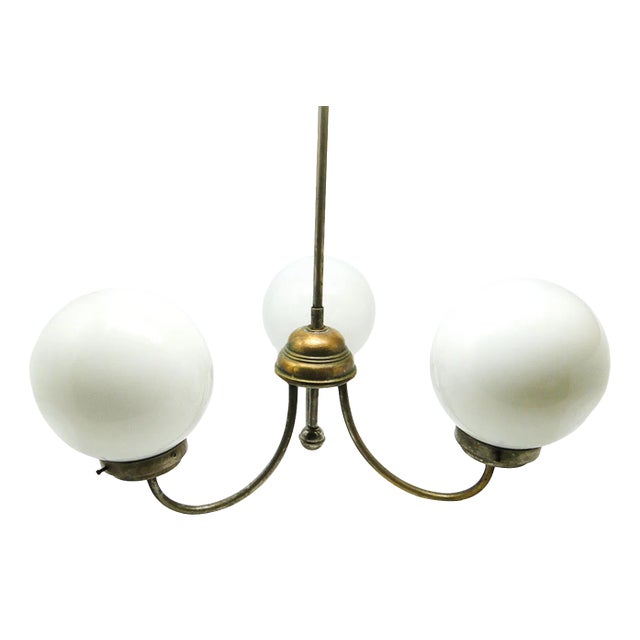 Chandelier with Glass Globes, Czechoslovakia, 1930s For Sale