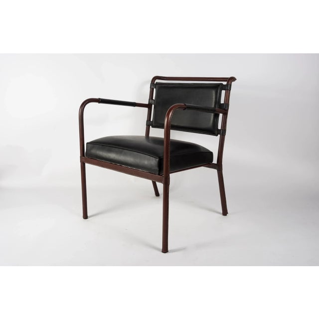 1950s Leather Armchair by Jacques Adnet, 1950s For Sale - Image 5 of 11