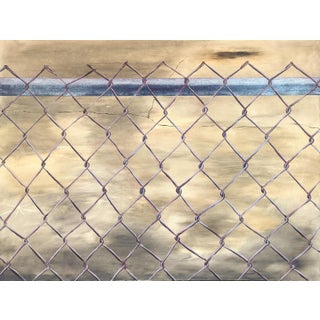 Tommy Taylor "Heights" Contemporary Neutral Toned Realistic Close Up of Chain Link Fence, 2023 For Sale