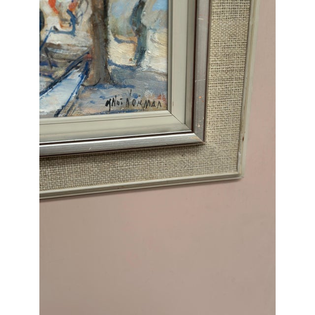 Knut Norman, City Motif, 1950s, Oil Painting on Panel, Framed For Sale - Image 7 of 14