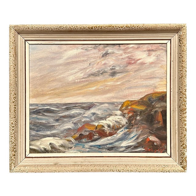 Holger Almquist, Sea, 1950s, Oil on Canvas, Framed For Sale