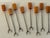 Mid 20th Century Set of 12 Mexican Honey Onyx Cocktail Forks in Amber Tones, Mid-Century Modern For Sale - Image 9 of 12