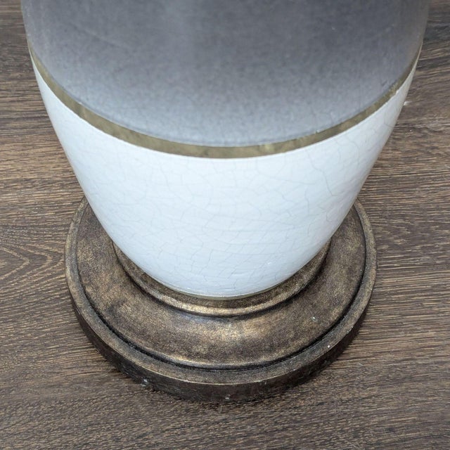 Currey & Company Modern Ceramic Table Lamp With Drum Shade For Sale In San Francisco - Image 6 of 6