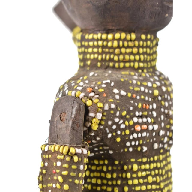 Wood Early 20th Century Nyamwezi Beaded Wood Doll on Custom Base Tanzania For Sale - Image 7 of 7