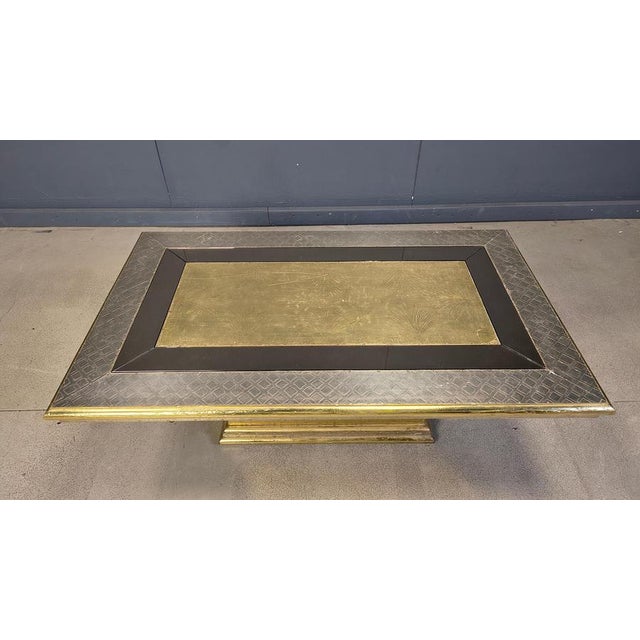 Etched Brass Coffee Table with Glass by Gony Nava, 1970s For Sale - Image 13 of 14