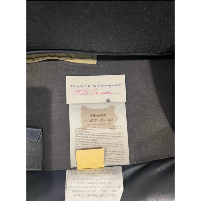 Broyhill Broyhill Leather Wingback Chair For Sale - Image 4 of 4