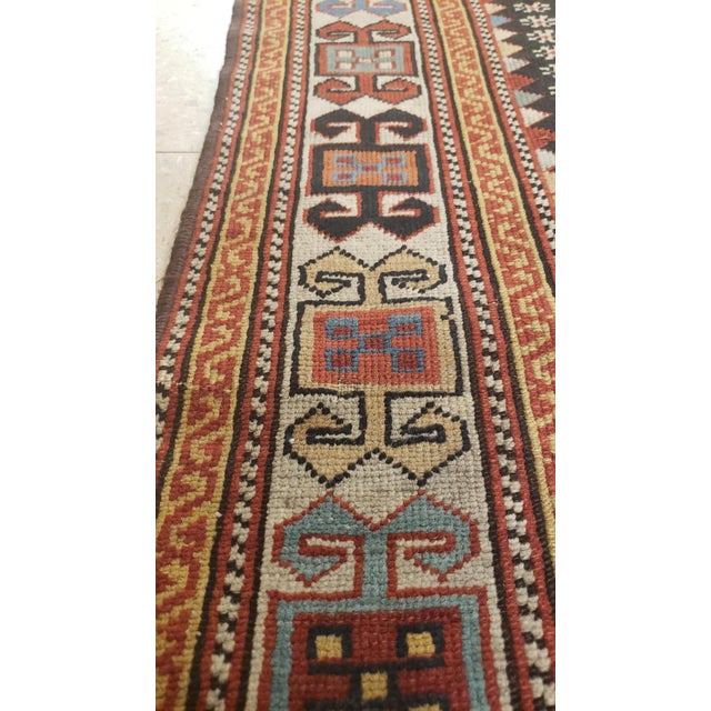 Antique Shirvan Rug, Hand Knotted, Wool Oriental Rug Navy Blue, Red, Beige, Grey For Sale - Image 12 of 16