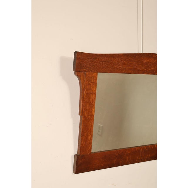 L. & J.G. Stickley Arts And Crafts Oak Wall Mirror For Sale In Philadelphia - Image 6 of 18