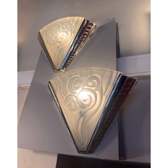 Art Deco Wall Lights by Degué and Ateliers Petitot, Set of 2 For Sale - Image 11 of 18