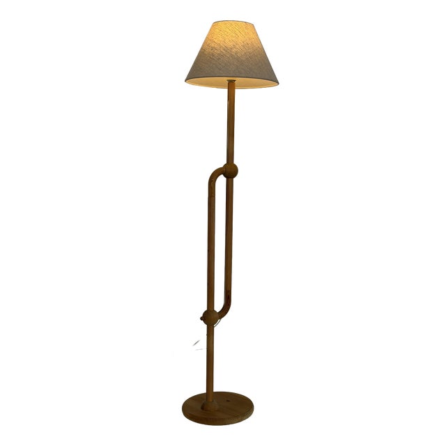Swedish Adjustable Pine Floor Lamp, 1970s For Sale