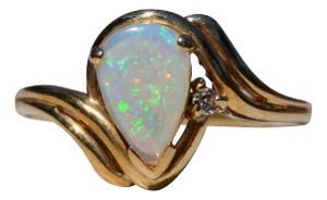 The Burness: Australian Opal and Natural Diamond Ring