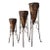 Floor Brutalist Primitive Totemic Tall Metal Vessels on Forged Stands For Sale