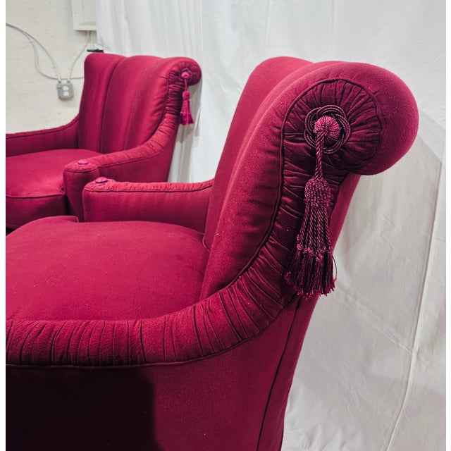 Mid 20th Century Pair Vintage Shell Back Library Chairs For Sale - Image 5 of 10