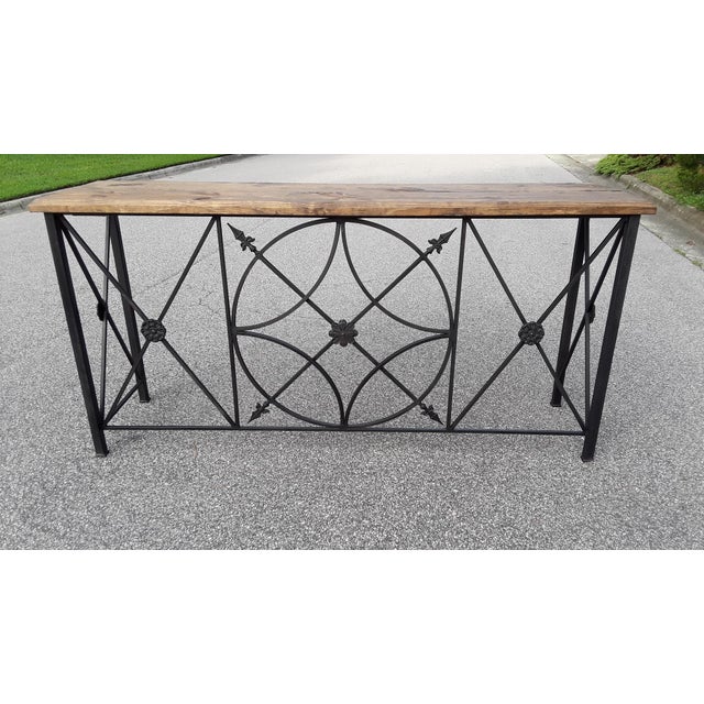 Neoclassical Handmade Iron Console For Sale In Raleigh - Image 6 of 6