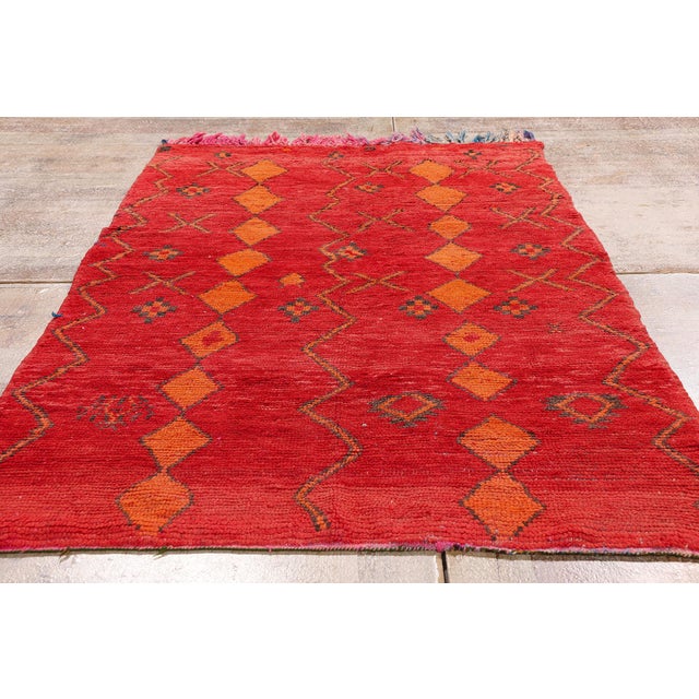 Vintage Boujad Moroccan Rug, 03'06 X 06'02 For Sale - Image 9 of 10