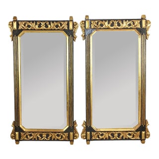 Early 20th Century Regency Carved Giltwood Mirrors - a Pair For Sale