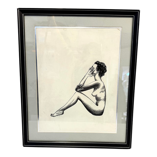 1970s Pen and Ink Drawing by Eugene Pekow For Sale