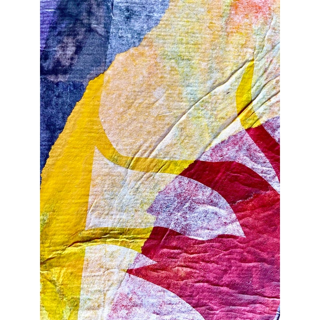 Textile Maria Donata Papadia, Sun, Mixed Media Paper Collage For Sale - Image 7 of 12