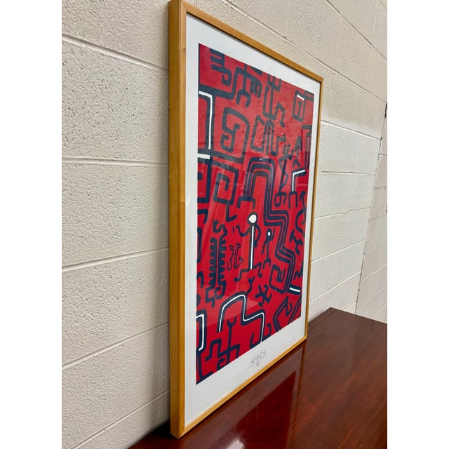 Keith Haring Vintage 1988 Keith Haring “Africa” 40 Inch Poster South Africa Apartheid Protest For Sale - Image 4 of 12