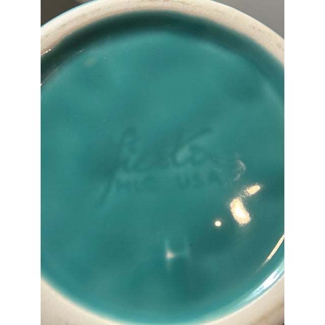 Vintage-Inspired Fiesta Art Deco Turquoise Flower Vase | Medium 36 Oz Fully Vitrified Ceramic Vase | Made in the Usa For Sale - Image 6 of 6