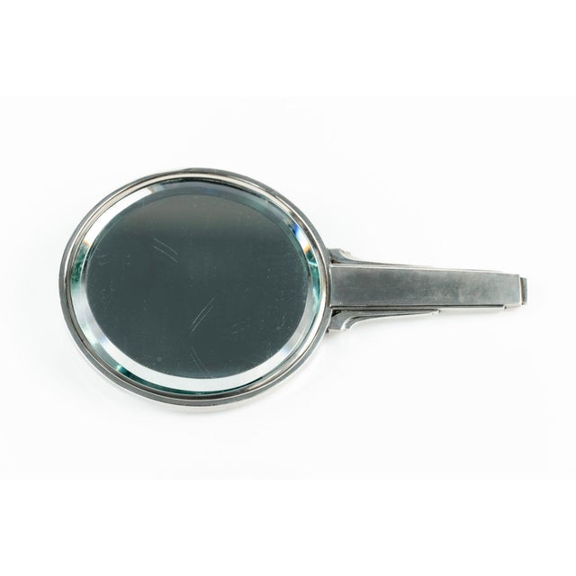1930s Georg Jensen Sterling Silver and Ebony Hand Mirror No. 224 by Harald Nielsen, Denmark C. 1930 For Sale - Image 5 of 13