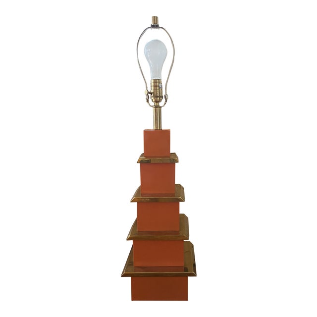 Jonathan Adler Pagoda Lamp W/ Shade For Sale