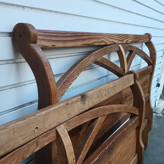 Farmhouse 1970s Vintage Queen Pine Bed Frame For Sale - Image 3 of 12